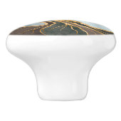 Taupe and teal Marble Tree of life Keramikknauf (Seitenansicht)