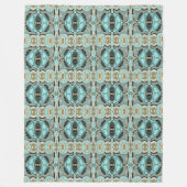Taupe Aquamarin Aqua Turquoise Angesagte Bohemisch Fleecedecke (Vorderseite)