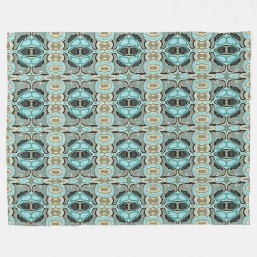 Taupe Aquamarin Aqua Turquoise Angesagte Bohemisch Fleecedecke (Vorderseite (Horizontal))