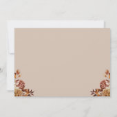 Taupe Autumn Floral Foto Save The Date (Rückseite)