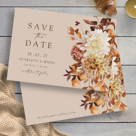 Taupe Autumn Leaves Save the Date