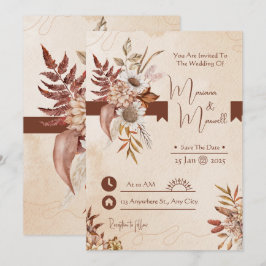 Taupe Autumn Moderne Watercolor Terracotta auf dem Einladung