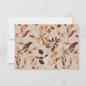 Taupe Autumn Rustic Blätter RSVP Card (Rückseite)