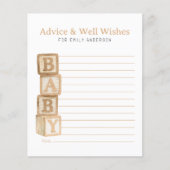 Taupe Baby Blocks Advice & Well Wishes Card (Vorderseite)
