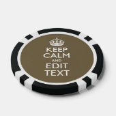 Taupe Behalte Ruhe und Ihren Text leicht Pokerchips (Einzeln)