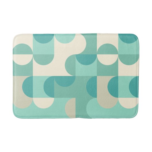 Taupe Beige Aquamarin Blue Mint Green Circles Must Badematte (Vorderseite)
