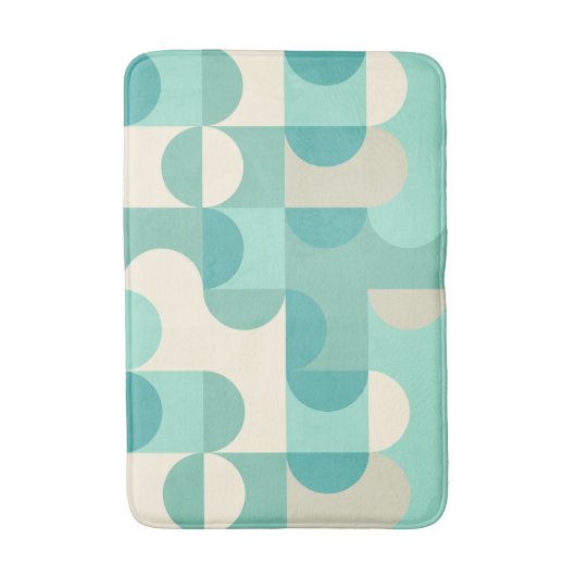 Taupe Beige Aquamarin Blue Mint Green Circles Must Badematte (Vorderseite Vertikal)