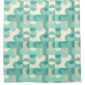 Taupe Beige Aquamarin Blue Mint Green Circles Must Duschvorhang (Vorderseite)