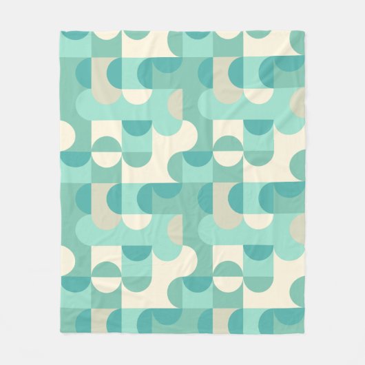 Taupe Beige Aquamarin Blue Mint Green Circles Must Fleecedecke (Vorderseite)