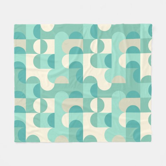 Taupe Beige Aquamarin Blue Mint Green Circles Must Fleecedecke (Vorderseite (Horizontal))