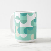Taupe Beige Aquamarin Blue Mint Green Circles Must Kaffeetasse (Vorderseite Links)