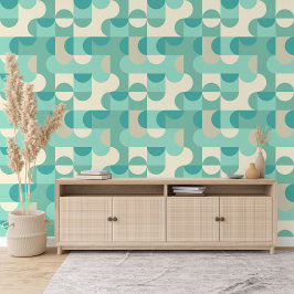 Taupe Beige Aquamarin Blue Mint Green Circles Must Tapete