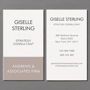 Taupe Beige Berufliches Corporate Modernes Elegant Visitenkarte