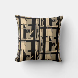 Taupe Beige Black Southwest Look Large Mosaics Kissen