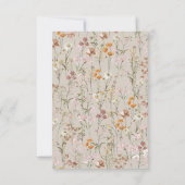 Taupe Beige Boho Wildblume Garden Wedding Einladung (Rückseite)