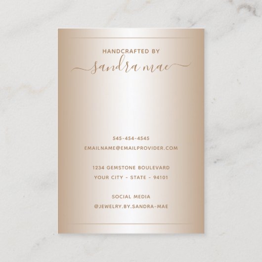Taupe Beige Brown Ombre Juwelier Display Card Visitenkarte (Rückseite)