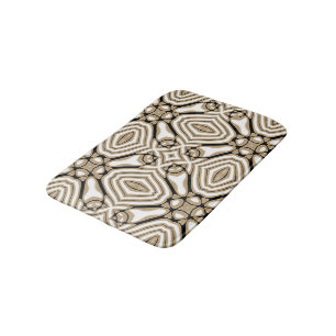 Taupe Beige Brown Schwarz-weiß Orient Art Pattern Badematte