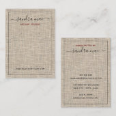 Taupe Beige Linen Texture Juwelier Display Card Visitenkarte (Vorne/Hinten)