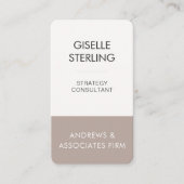 Taupe Beige Professional Visitenkarte (Vorderseite)