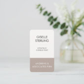 Taupe Beige Professional Visitenkarte (Stehend Vorderseite)