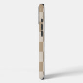 Taupe Beige Schachbretter Script Name Case-Mate iPhone Hülle (Rückseite / Links)