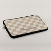 Taupe Beige Schachbretter Script Name Laptopschutzhülle