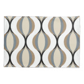 Taupe Beige Tan Gray White Ogees Waves Kissenbezug (Rückseite-Links)