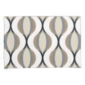 Taupe Beige Tan Gray White Ogees Waves Kissenbezug (Vorderseite-Rechts)