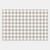 Taupe Beige Weiße Karierte Muster Geschenkpapier Set (Vorderseite 3)