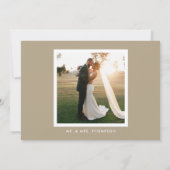 Taupe Best Day Ever Wedding Ankündigung (Rückseite)