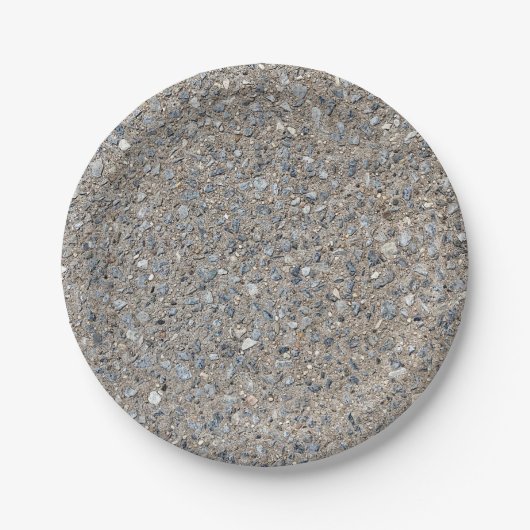 Taupe Beton Zement Blauer Aggregatweg Pappteller (Vorderseite)