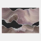 Taupe & Black Agate mit Silver Glitzer Geschenkpapier Set (Vorderseite 3)