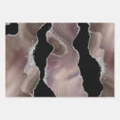 Taupe & Black Agate mit Silver Glitzer Geschenkpapier Set (Vorderseite 2)