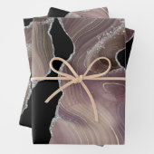 Taupe & Black Agate mit Silver Glitzer Geschenkpapier Set (Beispiel)