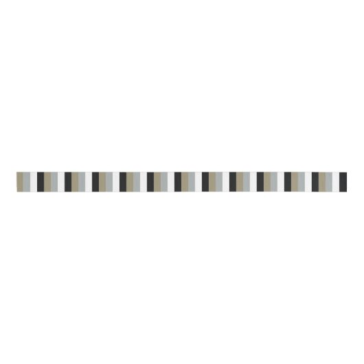 Taupe Black Gray Bold Strip Grosgrain Ribbon Ripsband (Vorderseite)
