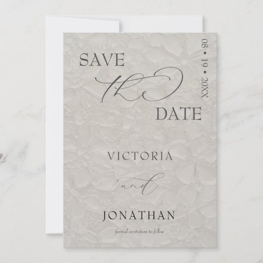 Taupe & Black Simple Elegant Save The Date (Vorderseite)