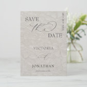 Taupe & Black Simple Elegant Save The Date (Stehend Vorderseite)