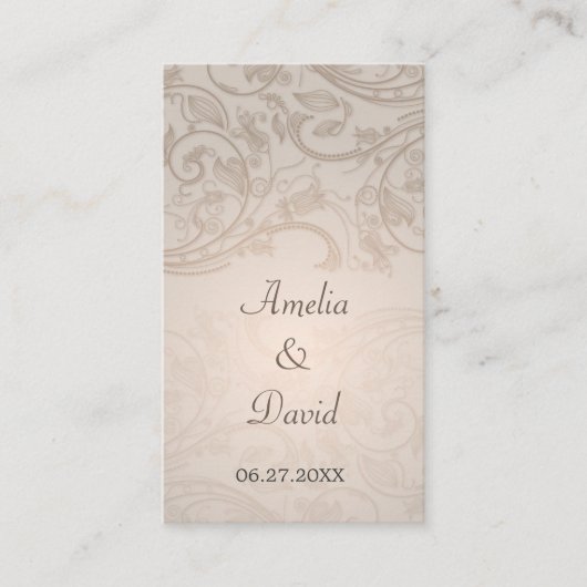 Taupe Blüh Besondere Anlass Platzkarte (Vorderseite)