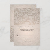 Taupe Blüh Wedding Response RSVP Karte (Vorne/Hinten)