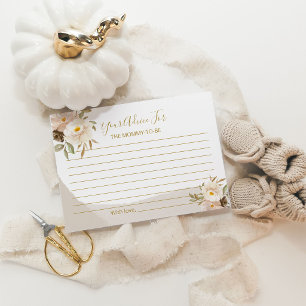 Taupe-Blumen-Geschlechtsneutrale Babyparty-Tipps Begleitkarte