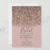 Taupe Blush Pink Bronze Gold Glitzer Brautparty Einladung (Vorderseite)