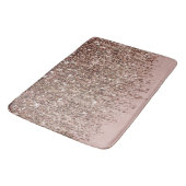 Taupe Blush Pink Rose Bronze Gold Glitzer Glam Badematte (Schrägansicht)