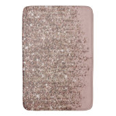 Taupe Blush Pink Rose Bronze Gold Glitzer Glam Badematte (Vorderseite Vertikal)