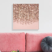 Taupe Blush Pink Rose Bronze Gold Glitzer Glam Leinwanddruck (Insitu (Wohnzimmer))