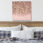 Taupe Blush Pink Rose Bronze Gold Glitzer Glam Leinwanddruck (Insitu (Schlafzimmer))