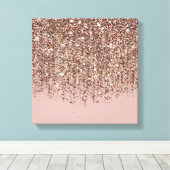 Taupe Blush Pink Rose Bronze Gold Glitzer Glam Leinwanddruck (Insitu (Holzboden))