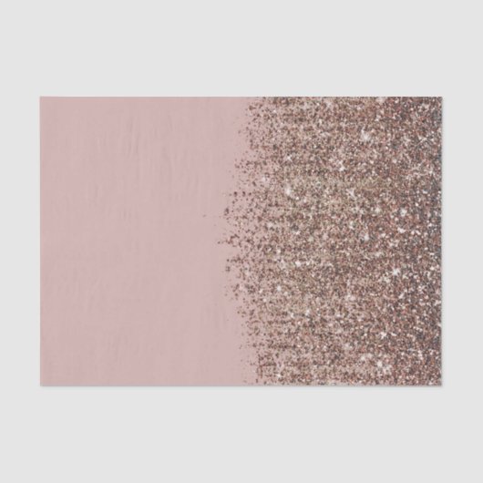 Taupe Blush Pink Rose Bronze Gold Glitzer Glam Seidenpapier (Vorderseite)