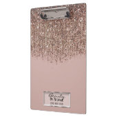 Taupe Blush Pink Rose Gold Bronze Glitzer Cascade Klemmbrett (Links)