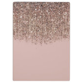 Taupe Blush Pink Rose Gold Bronze Glitzer Cascade Klemmbrett (Rückseite)
