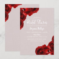 Taupe Blush Red Wassercolor Rose Brautparty